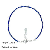 عصفور كريستال انسيال فضة تنس عيار 925 بتصميم دائري ازرق مرصع بالزركون